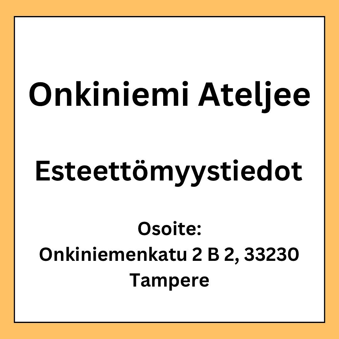 Esteettömyystiedot | Osoite: Onkiniemenkatu 2 B 2, 33230 Tampere
